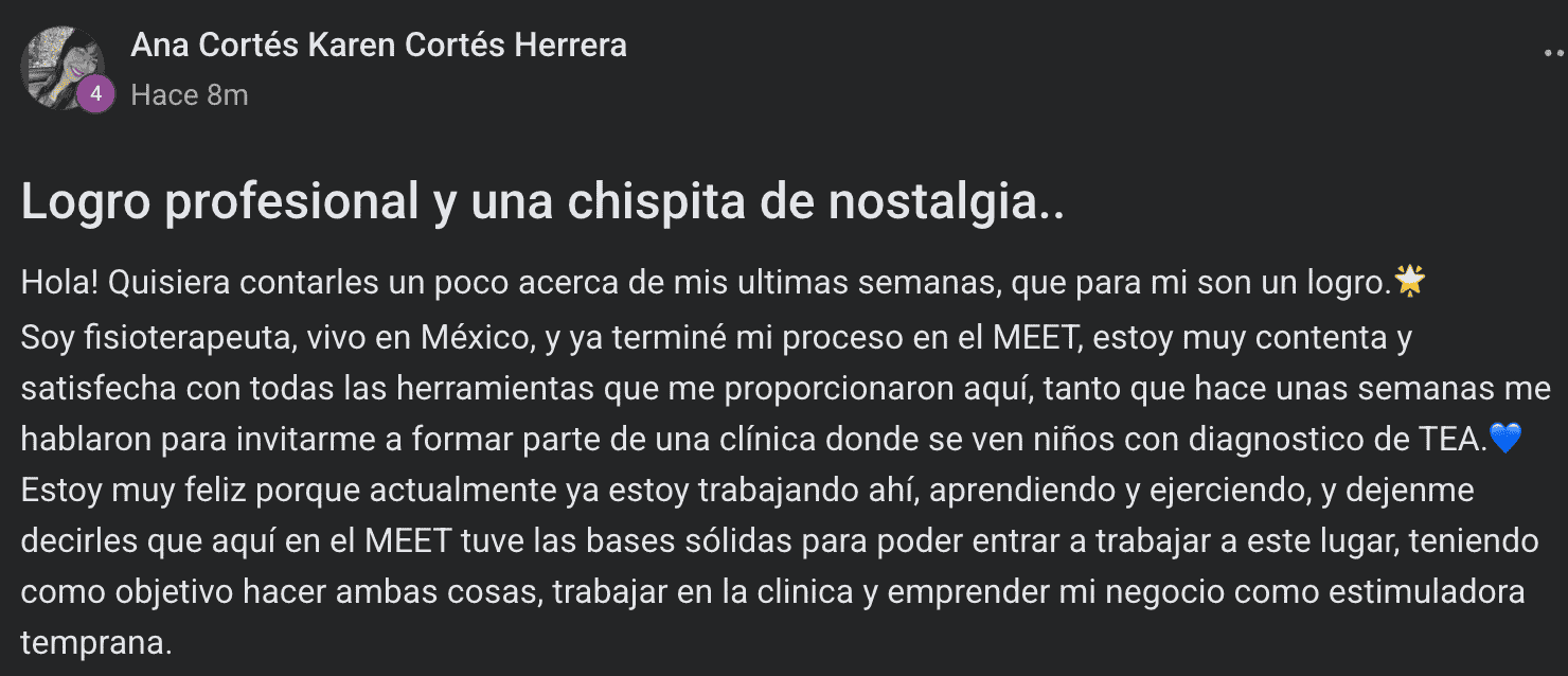 Testimonio de una alumna del MEET