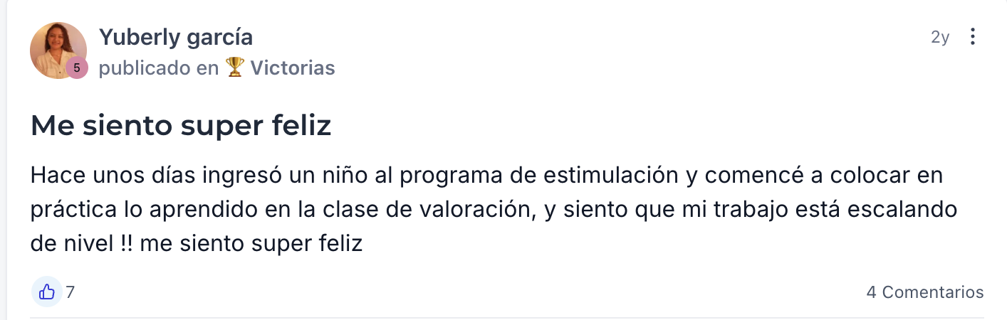 Alumna aplicando la Sesión Cero