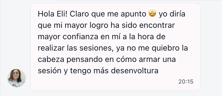 Alumna aplicando la Sesión Cero