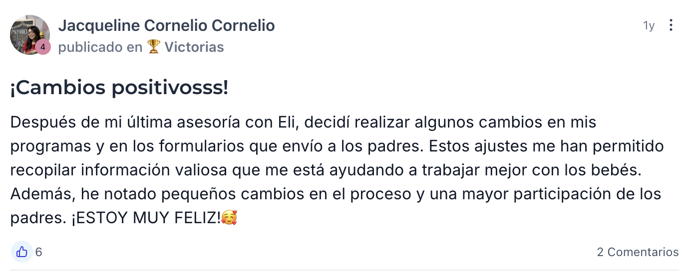 Alumna aplicando la Sesión Cero