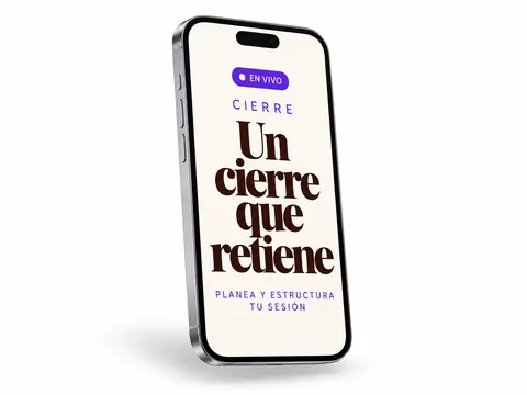 Mockup de «Un cierre que retiene», parte del taller Planea y estructura tu sesión