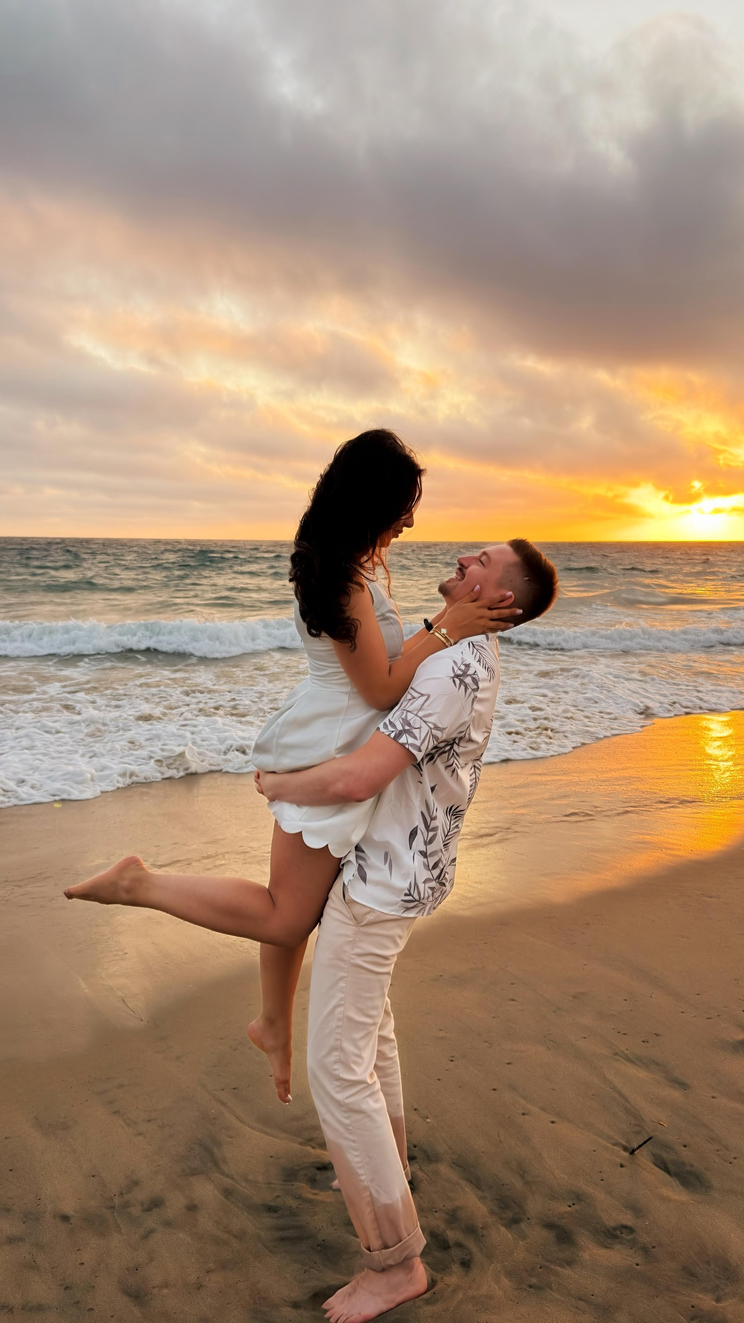 Wedding couple at the beach