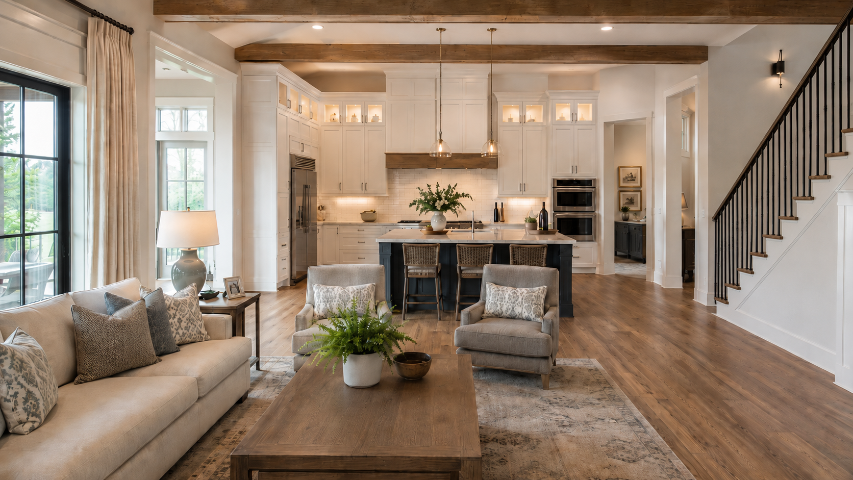 Beautiful custom home interior showcasing Boren Construction craftsmanship