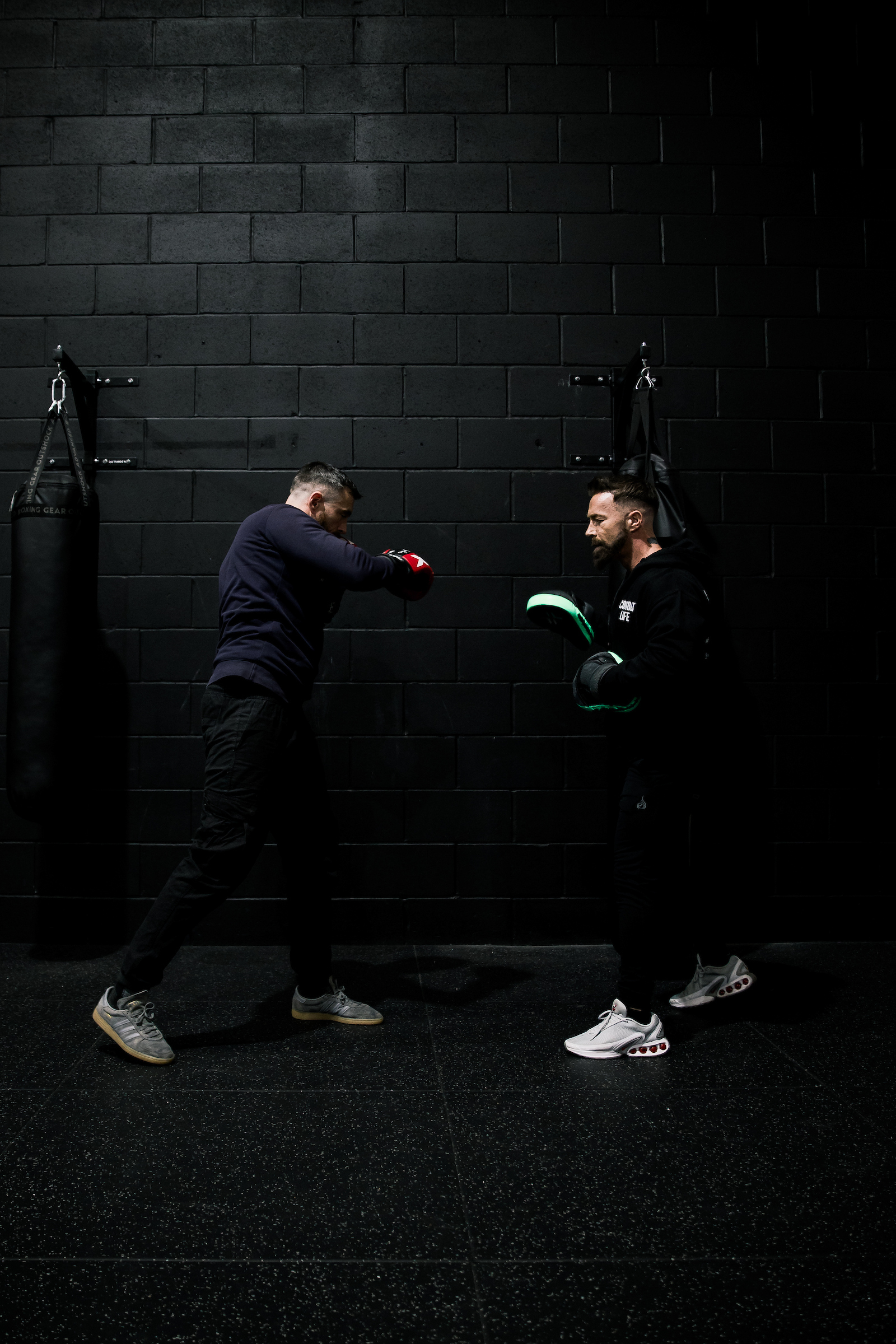 Pad work during a Combat Life session