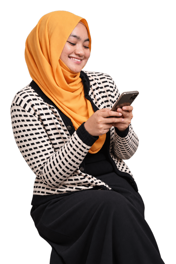 Nigerian woman shopping on phone