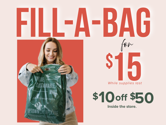 Fill-A-Bag is finishing up. $15 for the bag.  Sale inside the store too. Great deals today. 