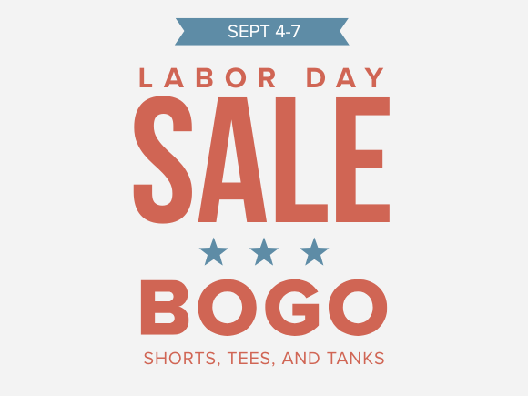 Labor Day weekend sale graphic for Uptown Cheapskate Logan featuring Dollar Days clearance, buy one get one free tanks, short-sleeve tops and shorts, and a student buy one get one free deal on hoodies and sweaters with a valid student ID.