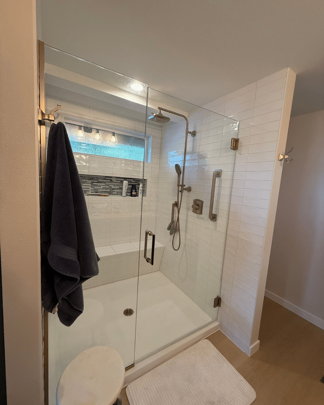 Accessibility-focused shower remodel completed by Bandido Solutions