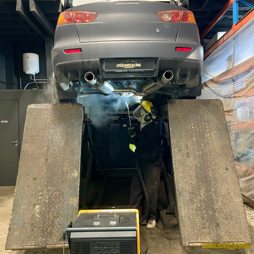 Mitsubishi Lancer Evolution Rust Removal by Dry Ice in Urban Racing Tallinn