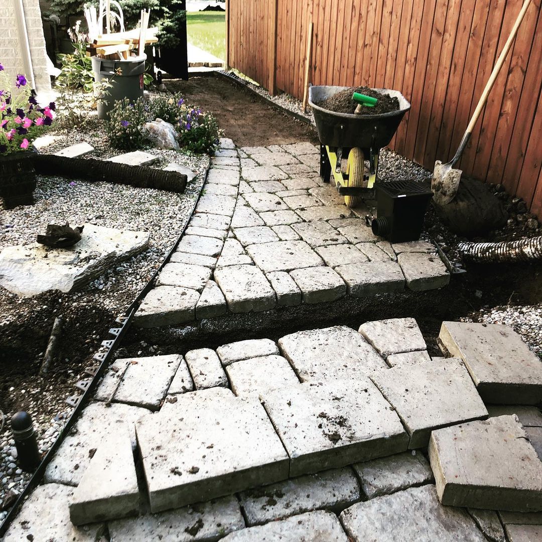 Finished front walkway and landscaping in London, Ontario