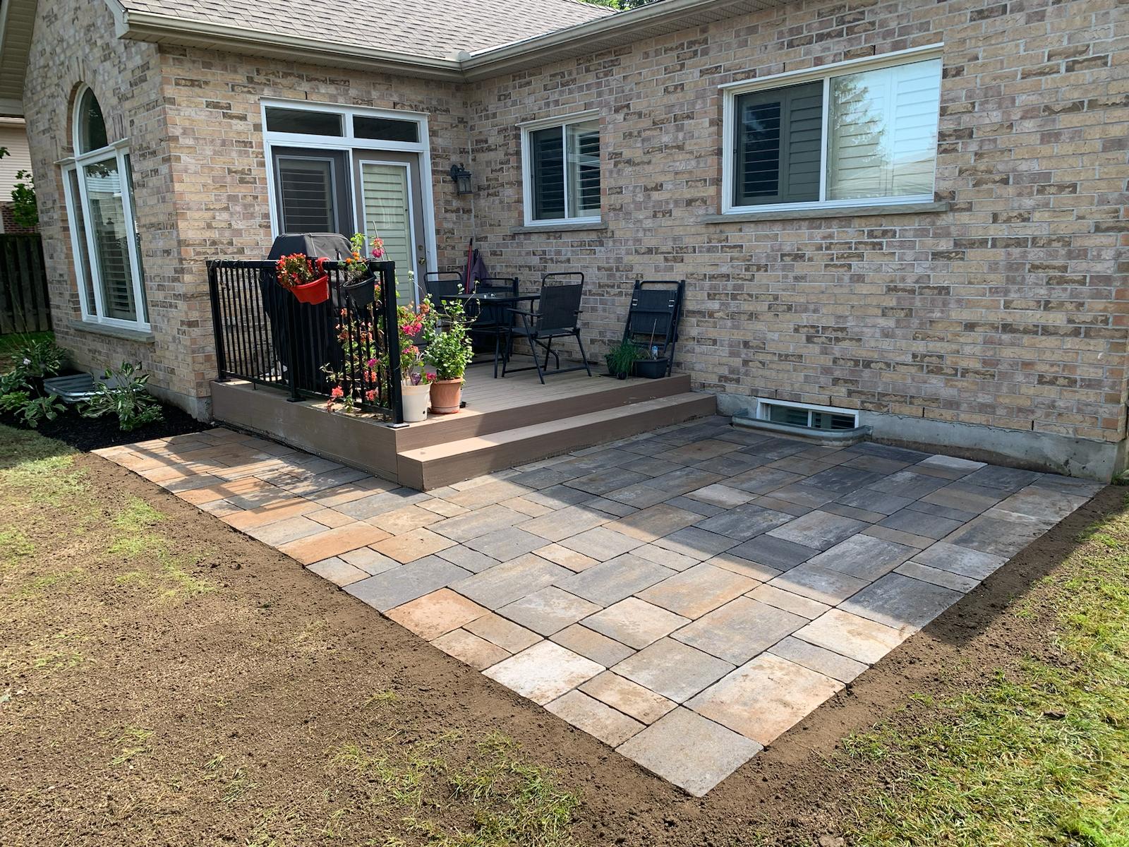 Completed landscaping and hardscaping project in London, Ontario