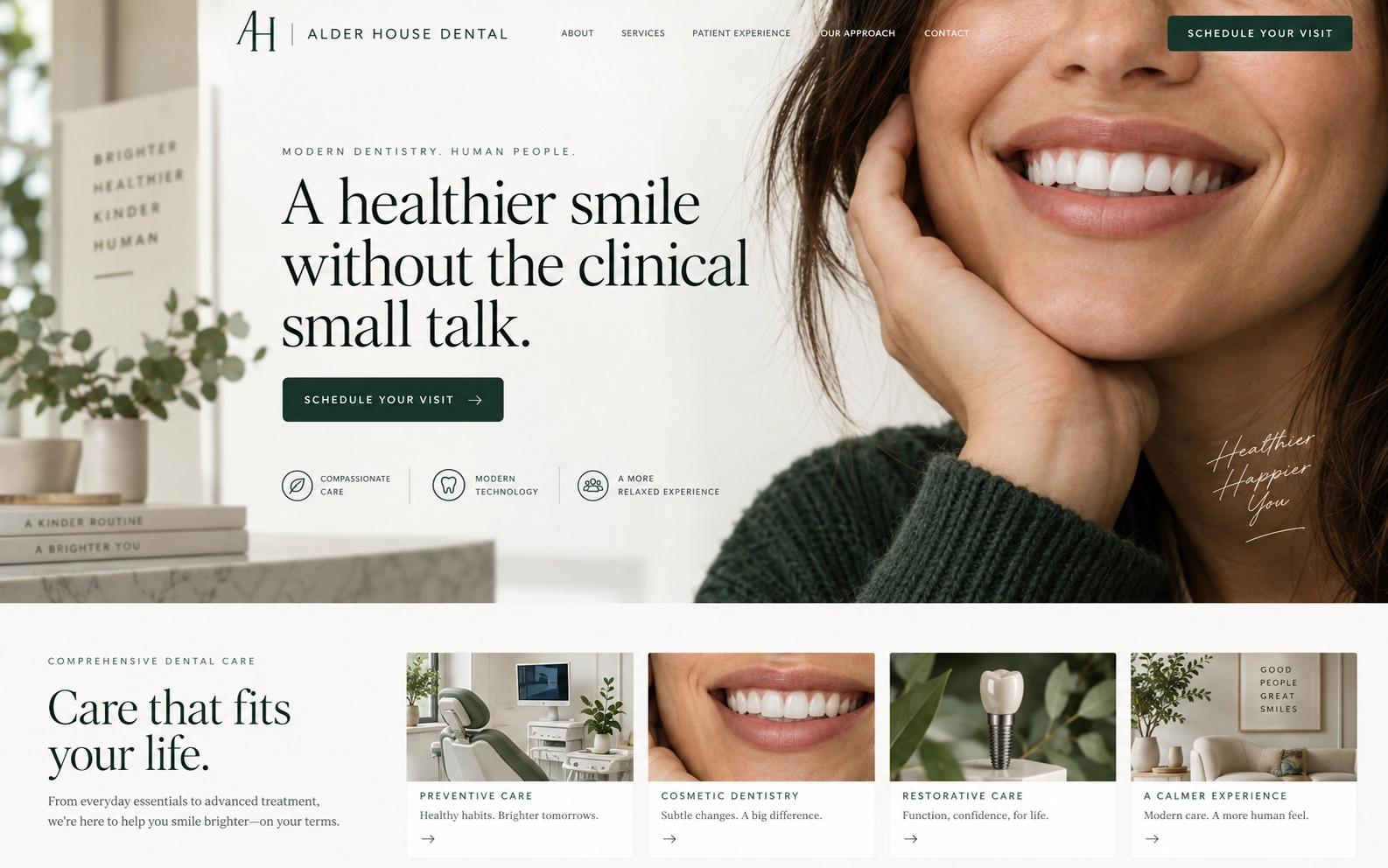 Alder House Dental website concept