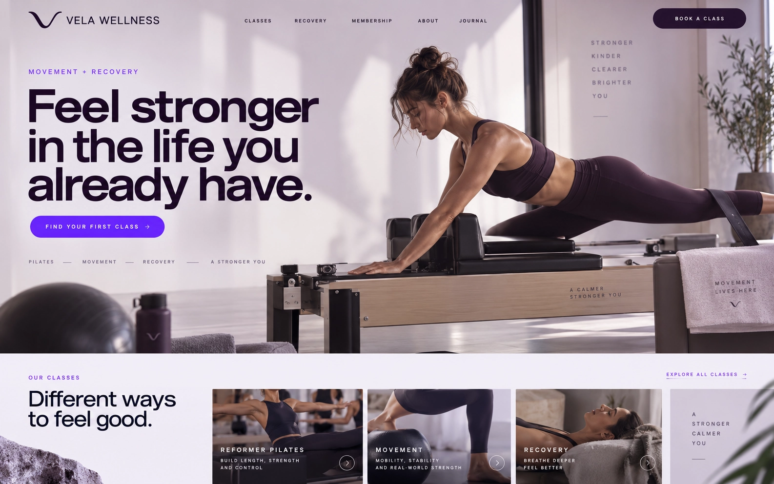 Vela Wellness website concept