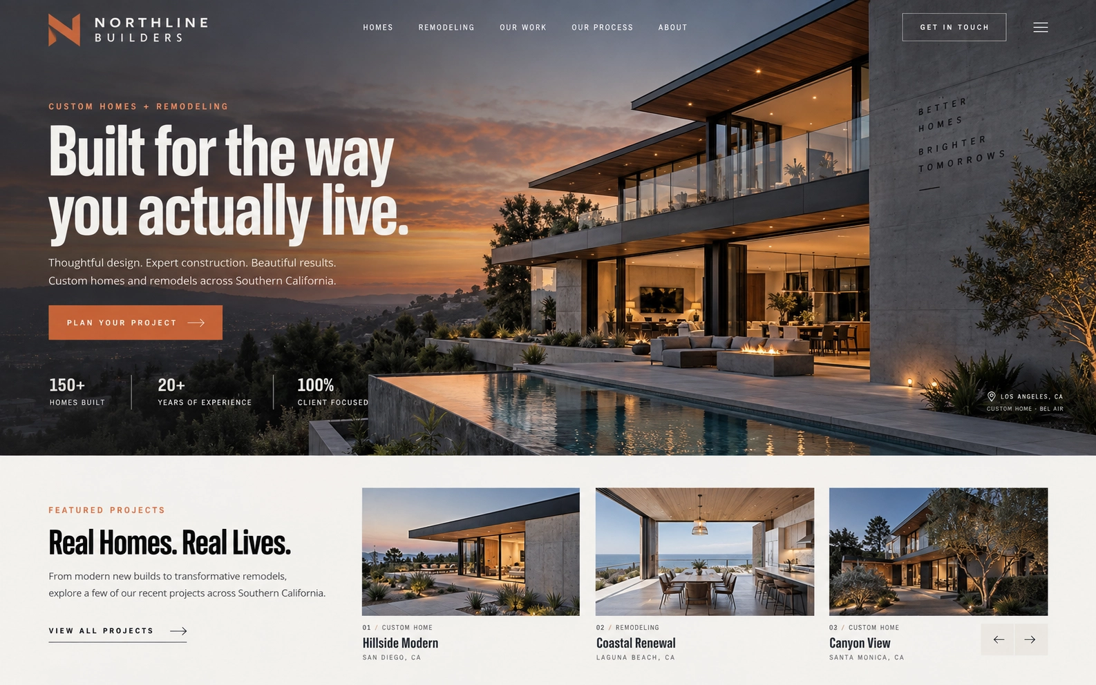 Northline Builders website concept