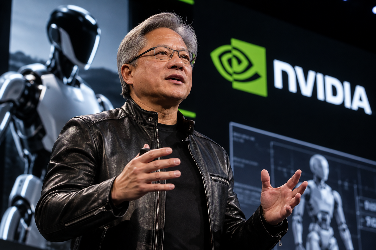 Jensen Huang discussing humanoid robotics and Physical AI