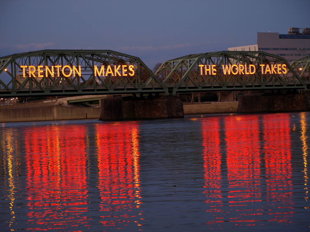 Trenton bridge and city view