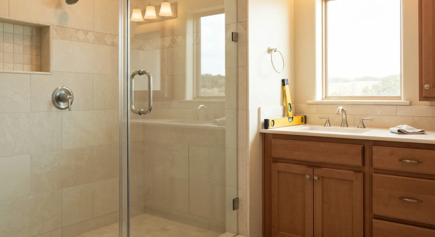 Frameless shower door installation