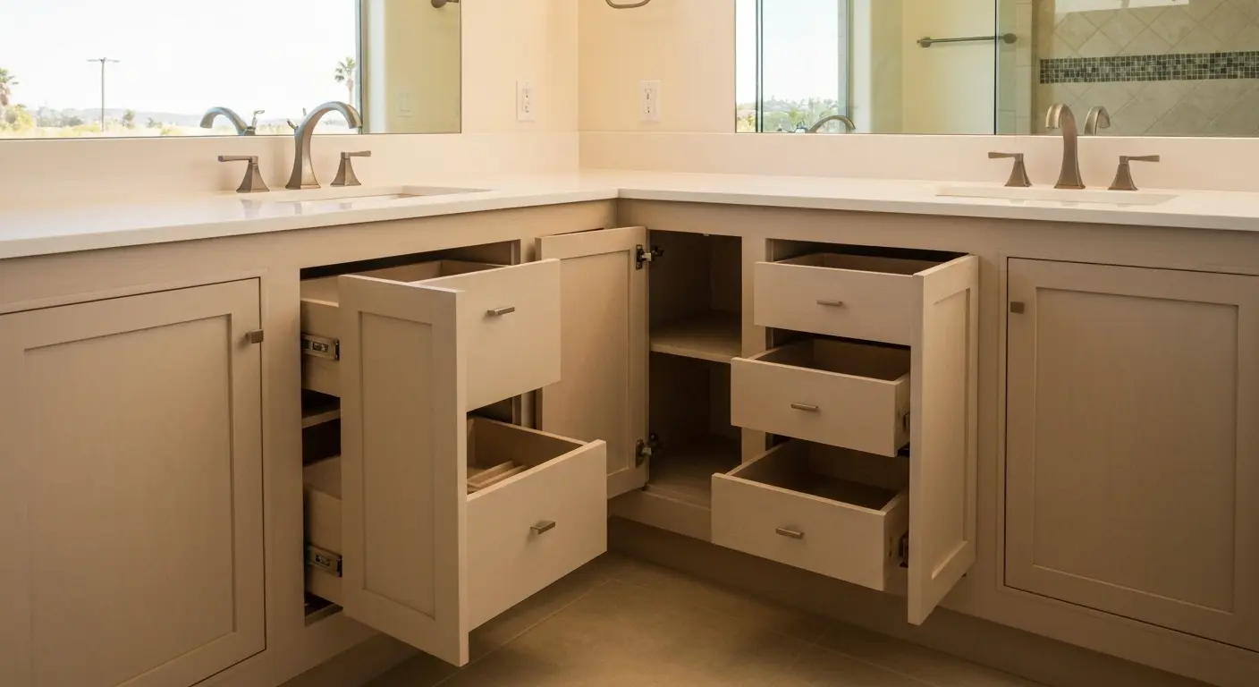 Custom bathroom vanity installation