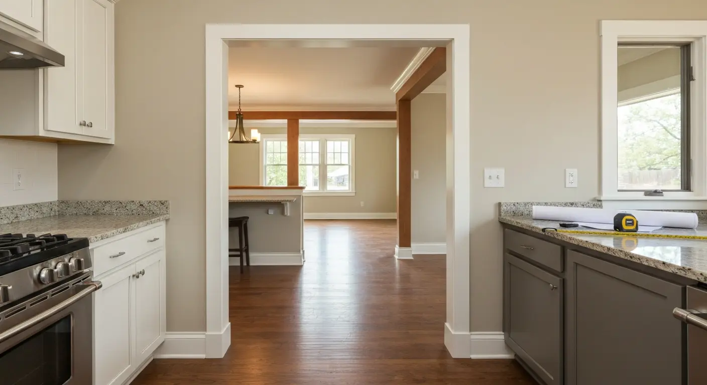 Open concept floor plan remodel