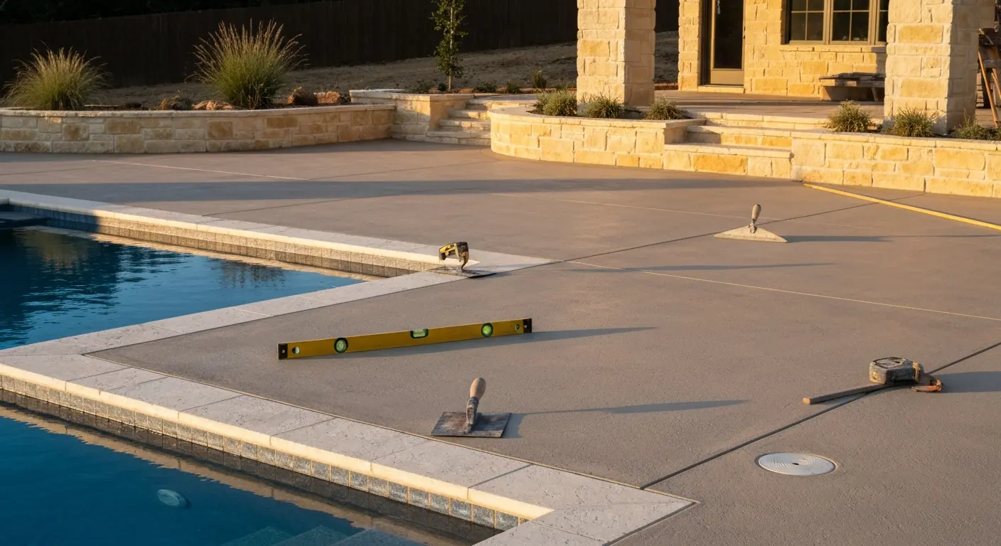 Pool deck construction