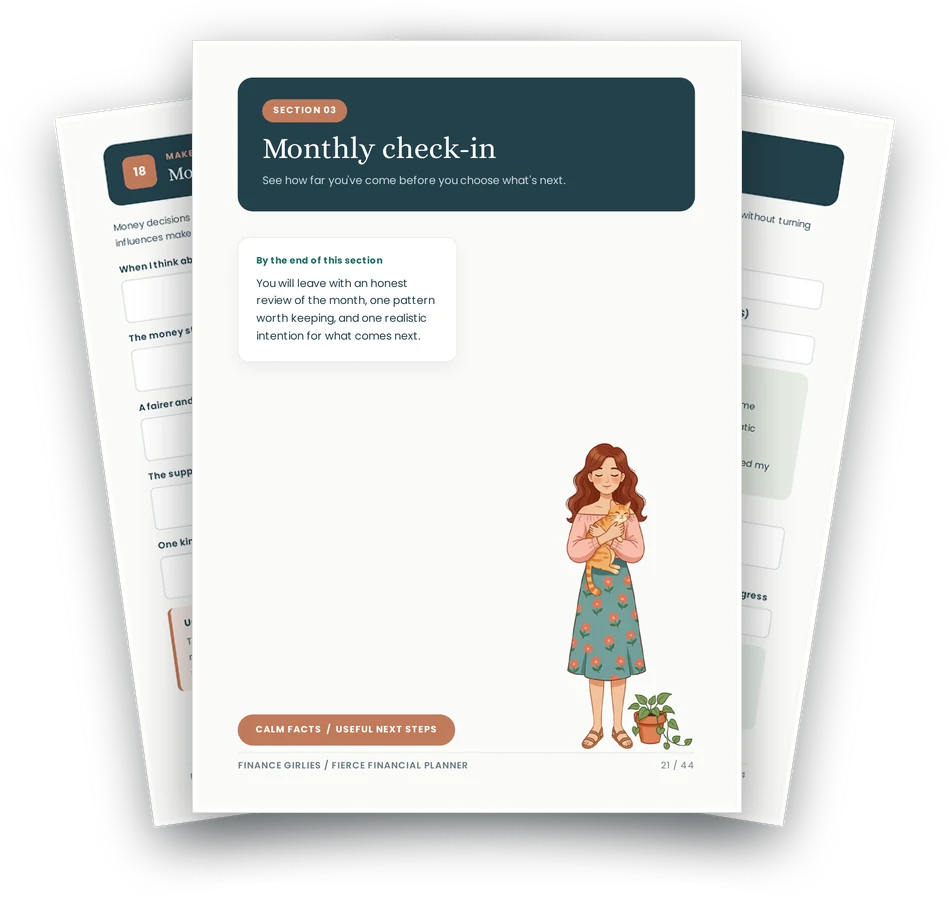 Monthly check-in section pages