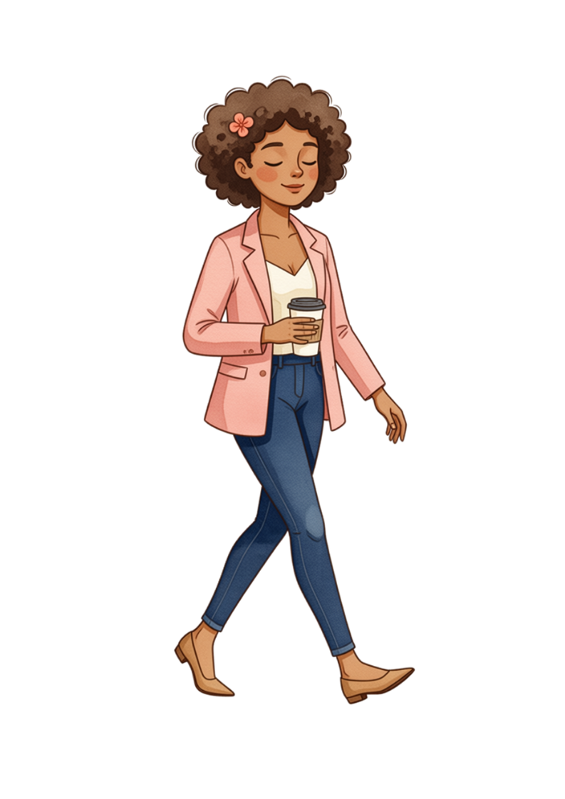 A Finance Girlie walking through her day with a coffee