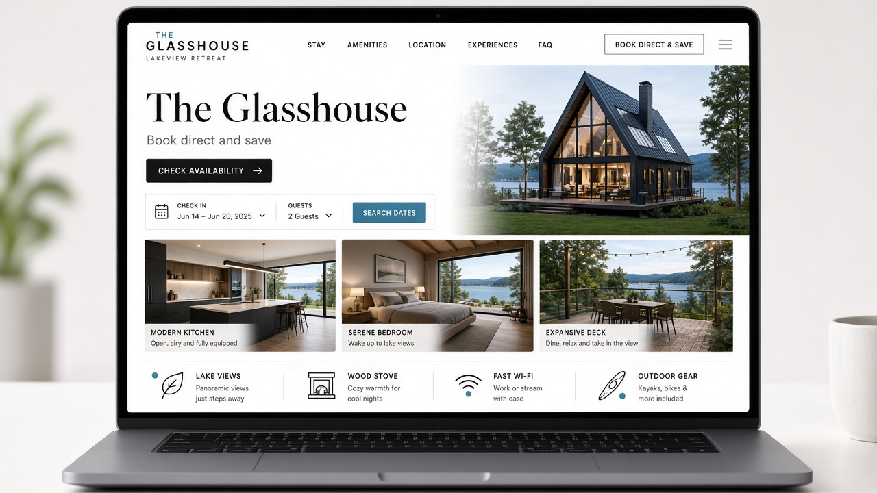 Sample modern direct-booking website design
