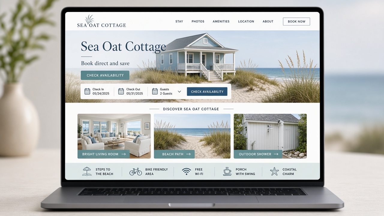 Sample coastal direct-booking website design