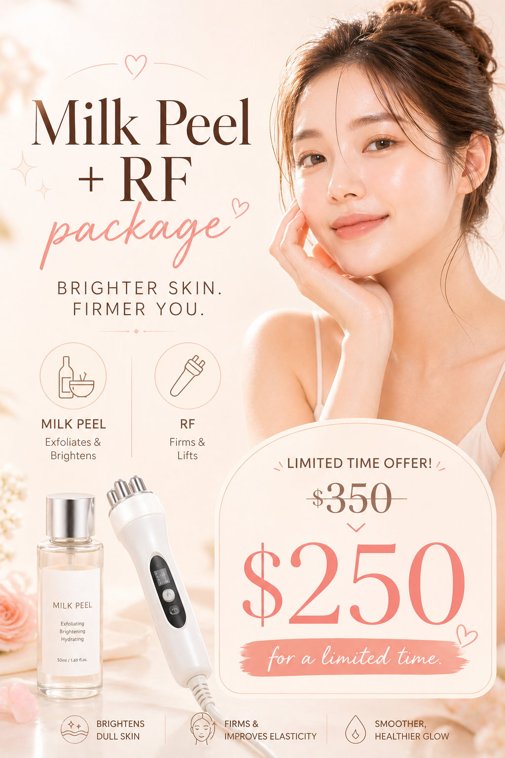 Milk Peel + RF Package — limited time offer $250