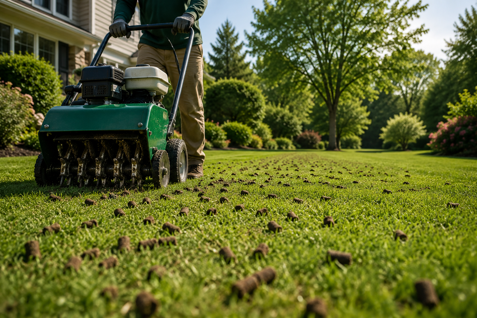 Core aeration service for Atlanta lawns by CE Lawn Care