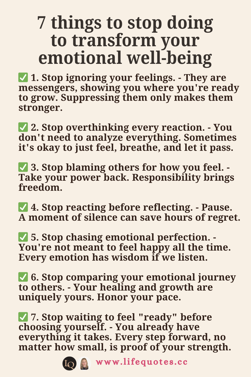 7 things to stop doing to transform your emotional well-being