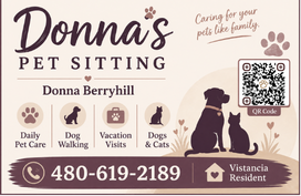 Donna Berryhill Pet Sitting Spotlight advertisement