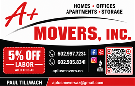 A+ Movers, Inc. Spotlight advertisement