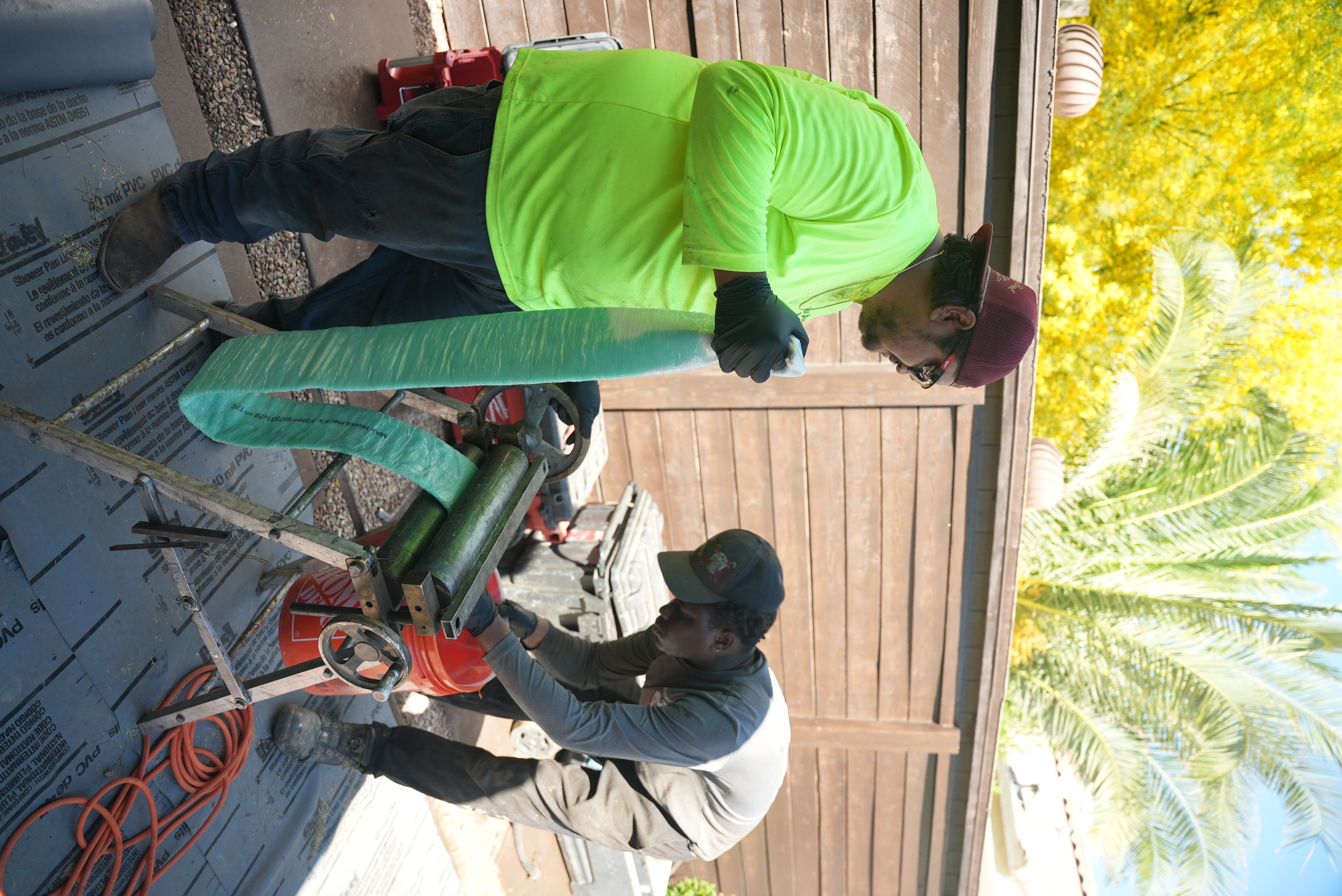 Los Plumbers workers preparing sewer line replacement