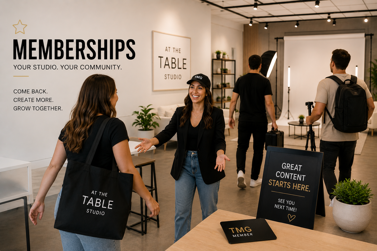 Studio membership imagery from the current website