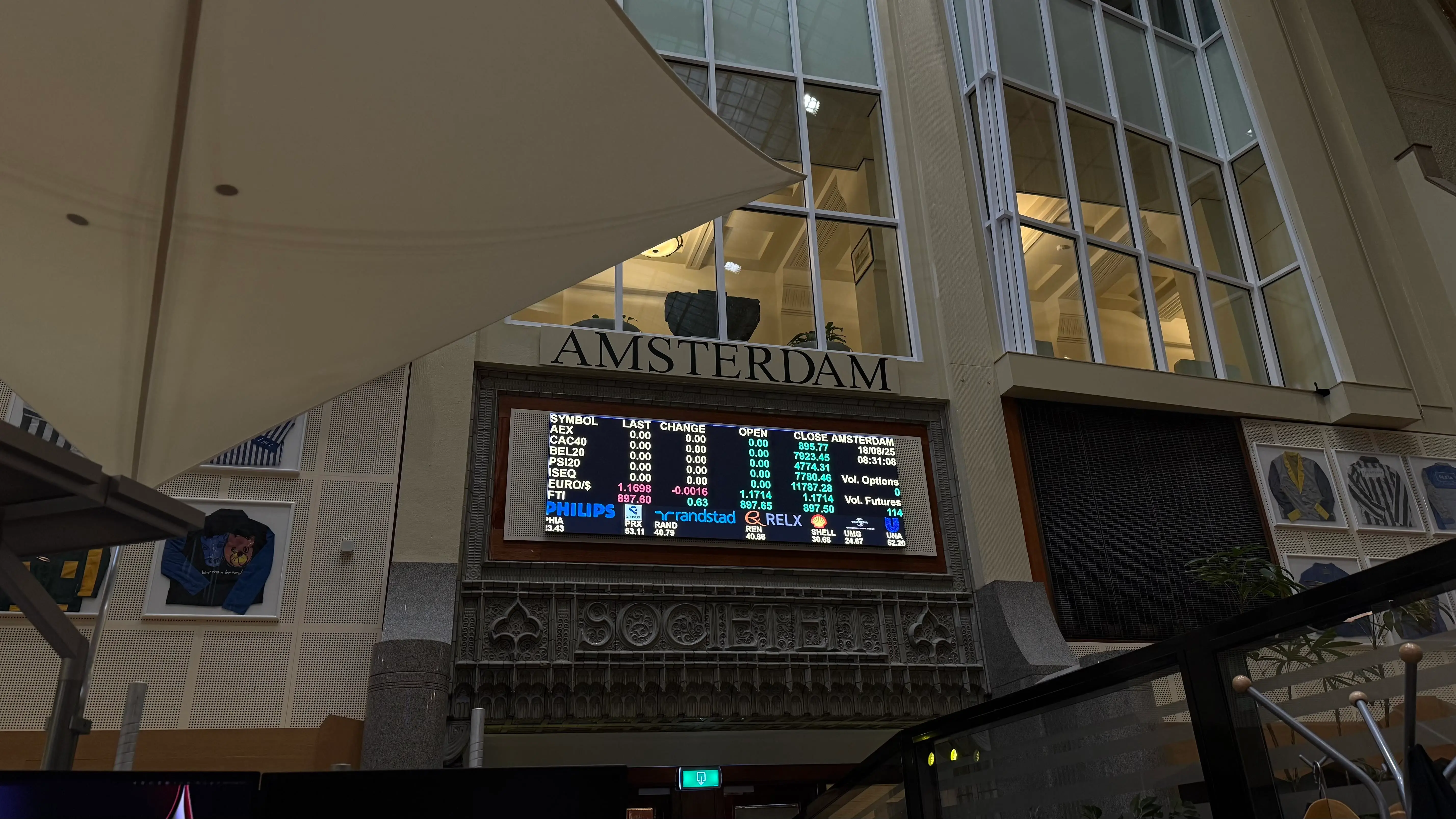 Amsterdam stock exchange interior
