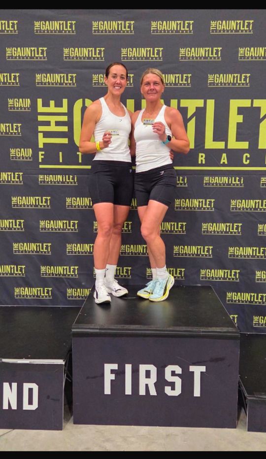 Victoria and Gemma on top of the podium at The Gauntlet