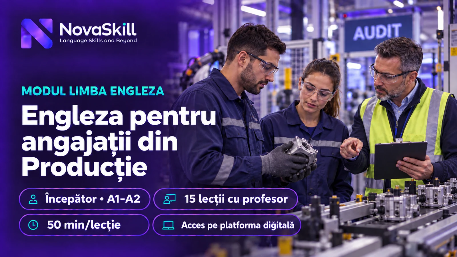 Engleză pentru angajații din Producție, A1–A2