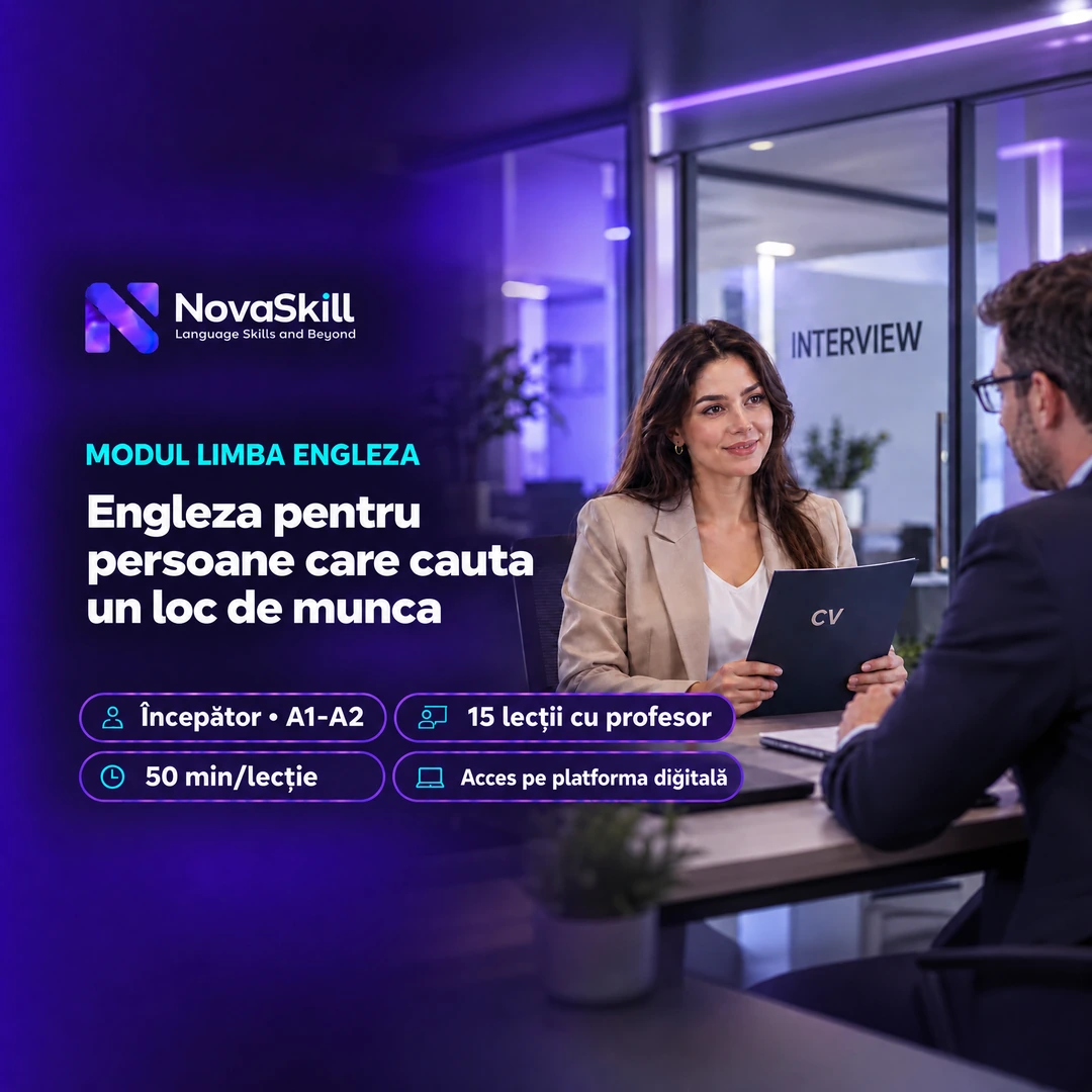 Coperta modulului Engleză pentru persoane în căutarea unui loc de muncă, nivel A1–A2