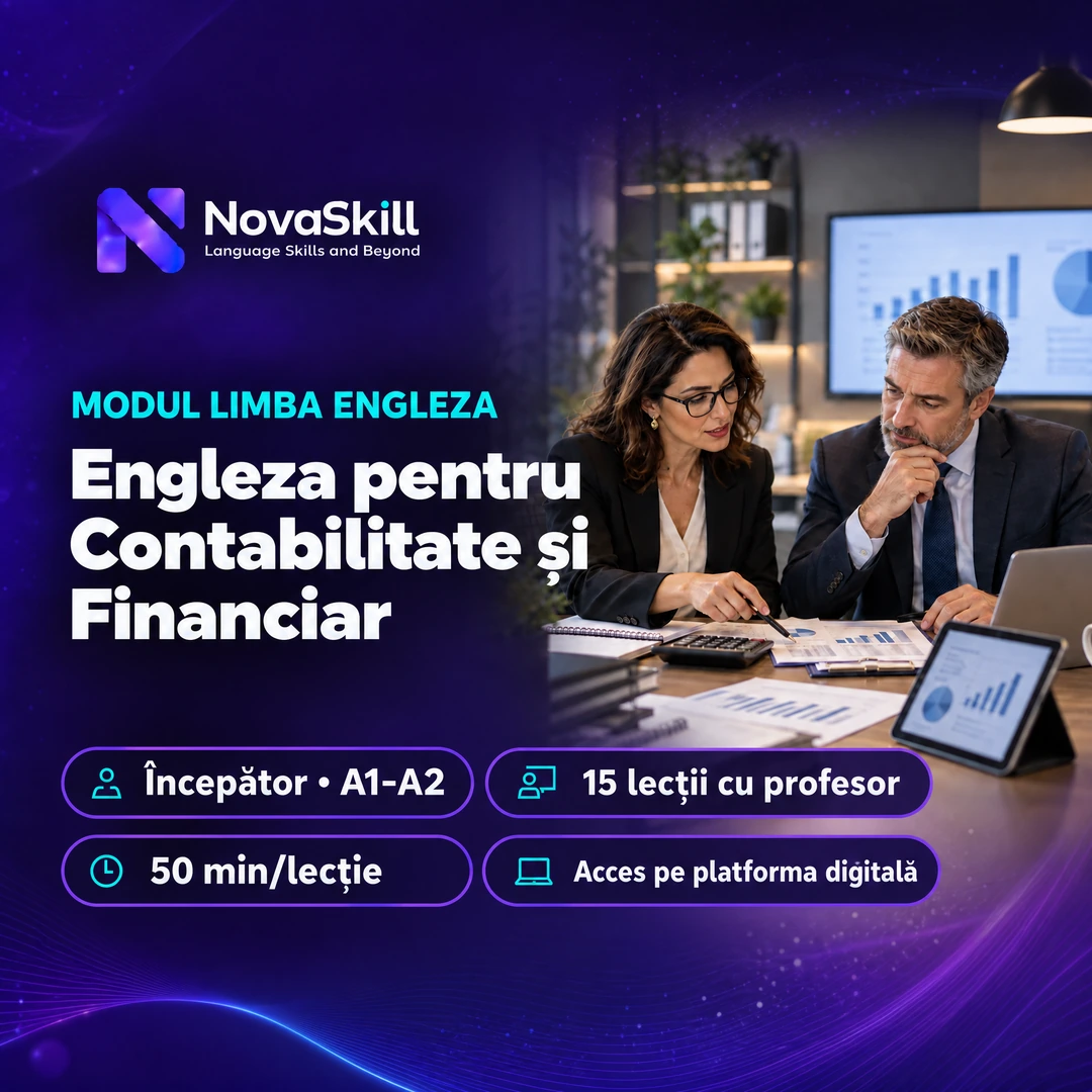 Coperta modulului Engleză pentru Contabilitate și Financiar, nivel A1–A2