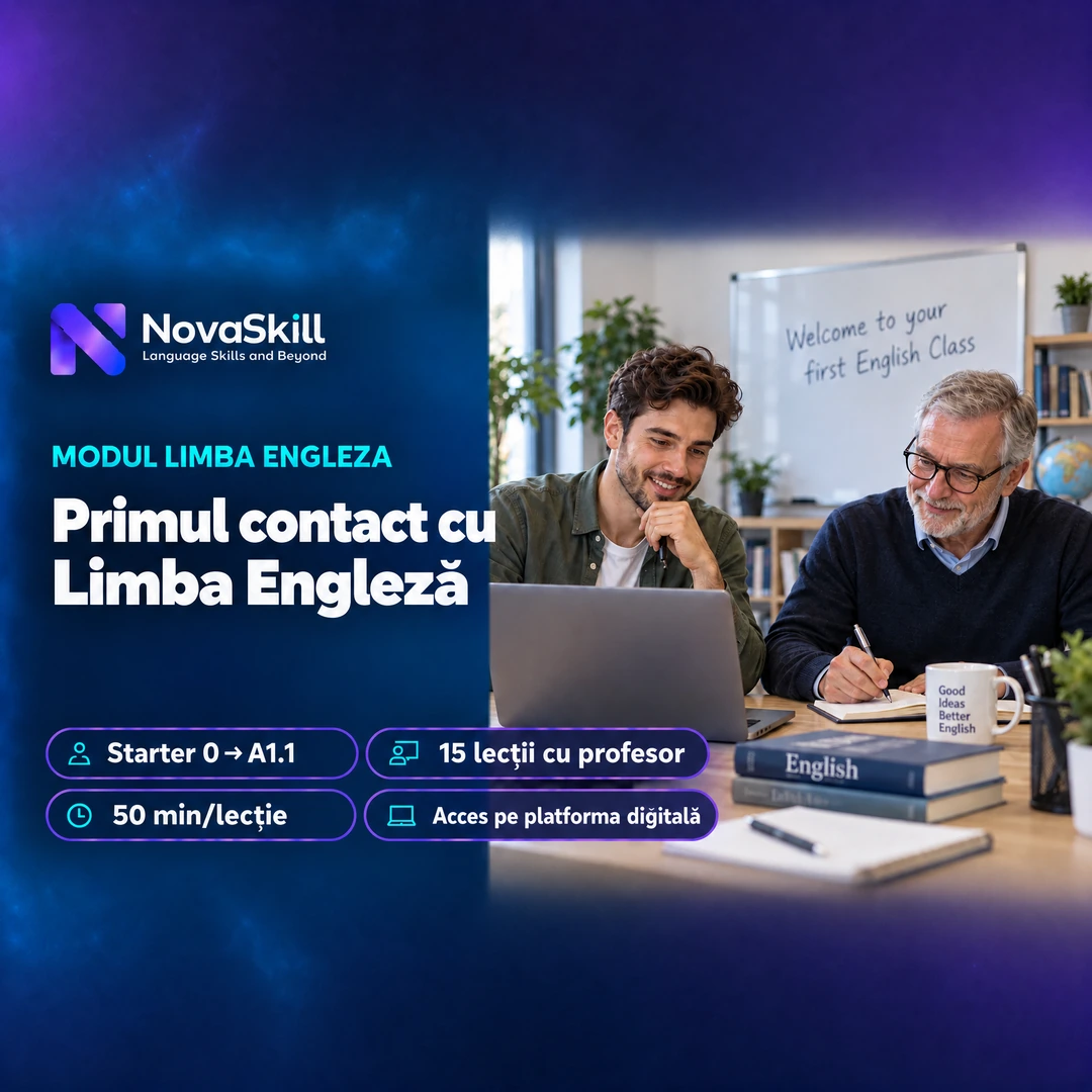 Coperta modulului Primul contact cu limba engleză, nivel Pre-A1
