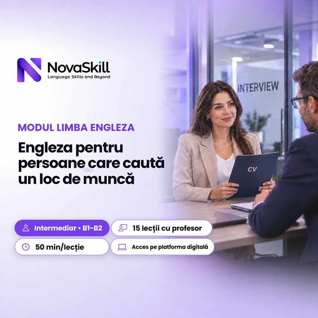 Coperta modulului Engleză pentru pregătirea unui interviu, nivel B1–B2