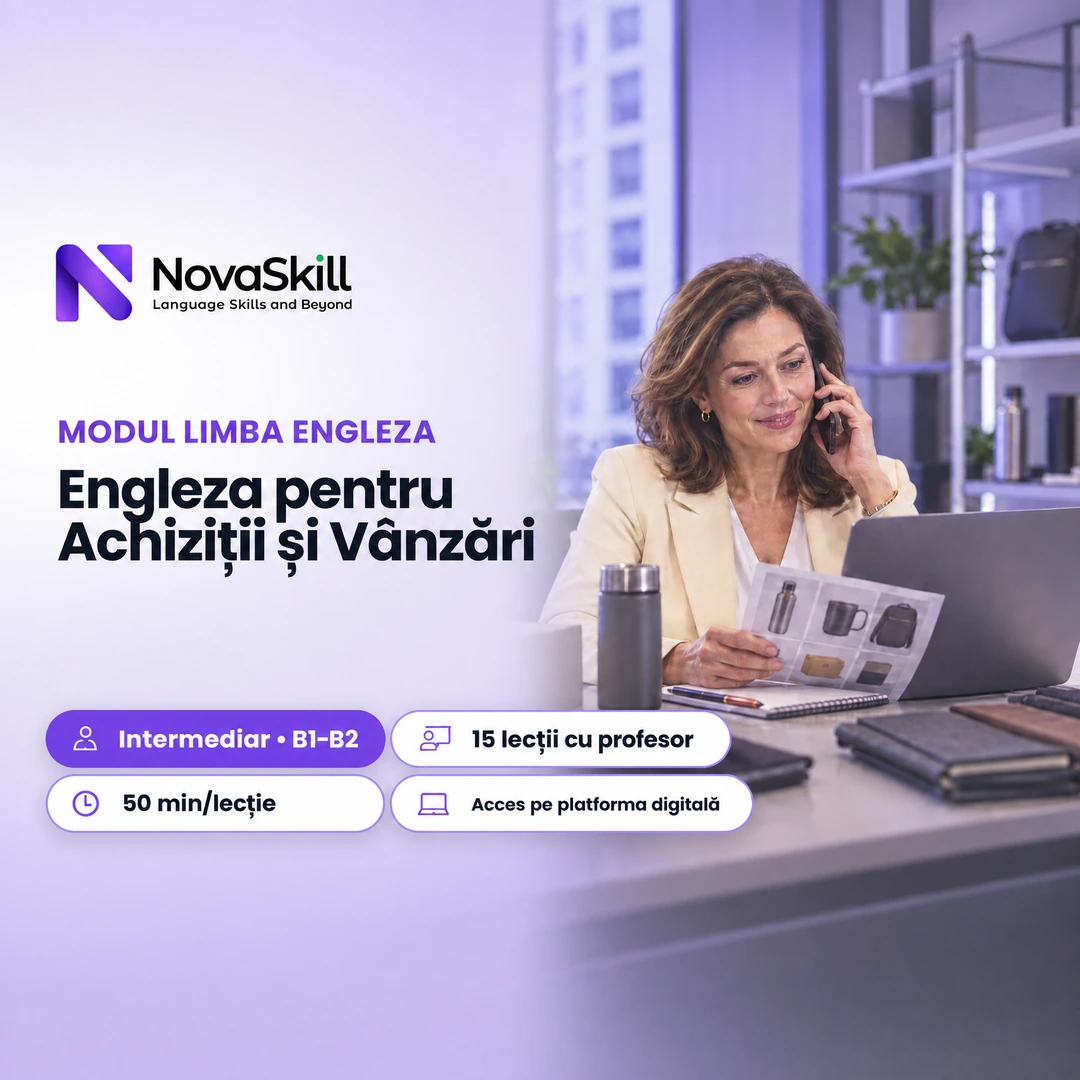 Coperta modulului Engleză pentru Achiziții și Vânzări, nivel B1–B2