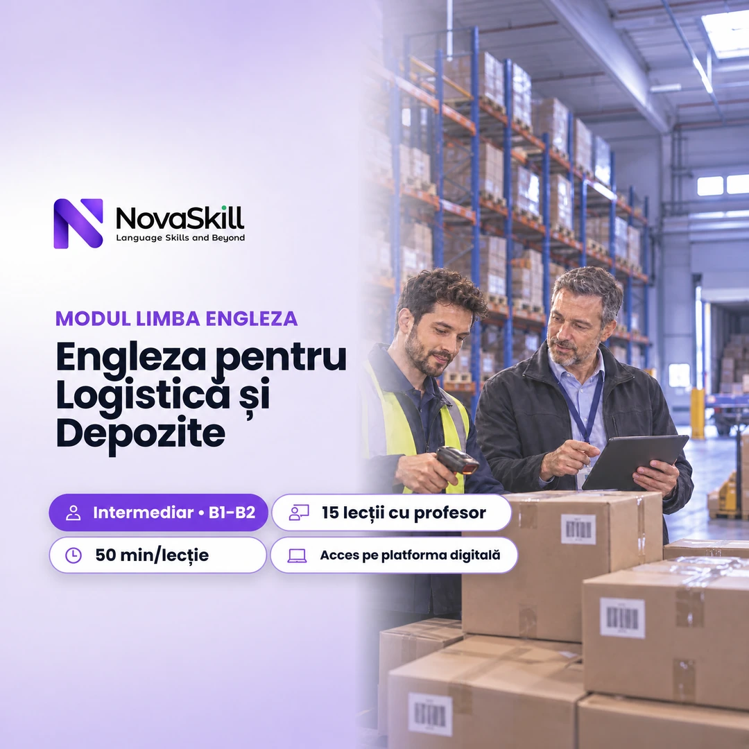 Coperta modulului Engleză pentru Logistică și Depozite, nivel B1–B2