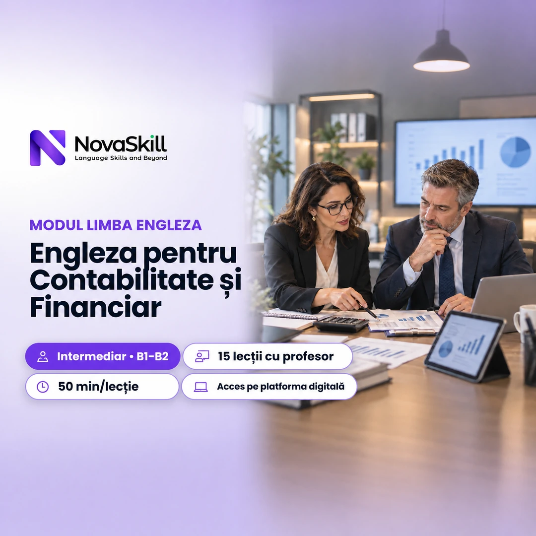 Coperta modulului Engleză pentru Contabilitate și Financiar, nivel B1–B2