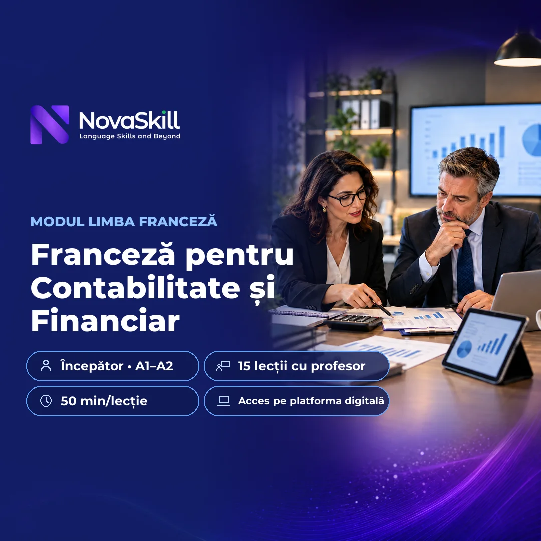 Coperta modulului Franceză pentru Contabilitate și Financiar, nivel A1–A2