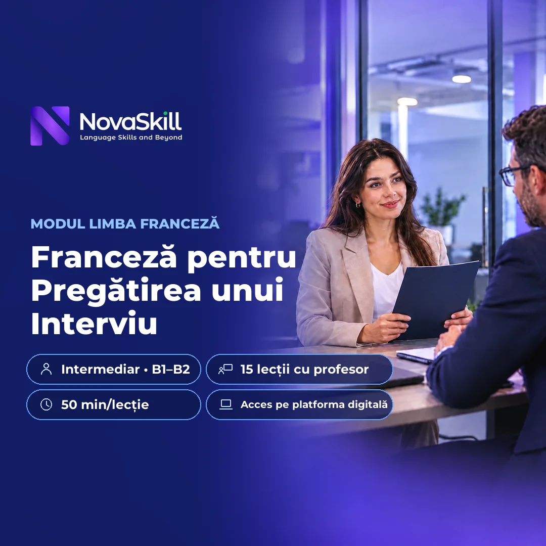 Coperta modulului Franceză pentru pregătirea unui interviu, nivel B1–B2