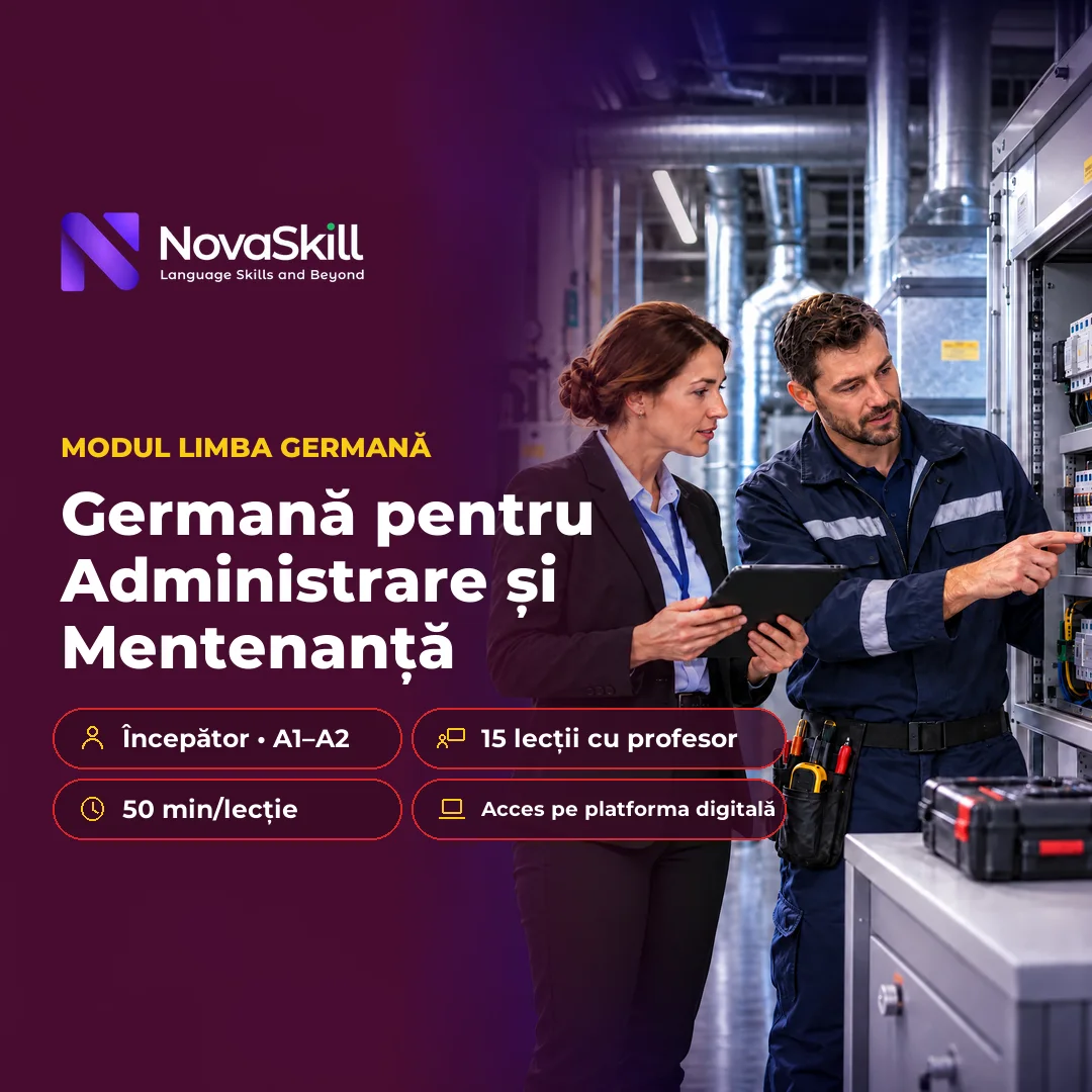 Coperta modulului Germană pentru Administrare și Mentenanță, nivel A1–A2