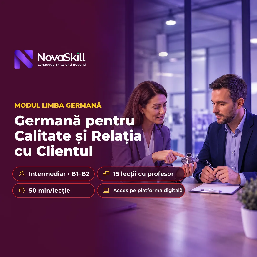 Coperta modulului Germană pentru Calitate și Relația cu Clientul, nivel B1–B2