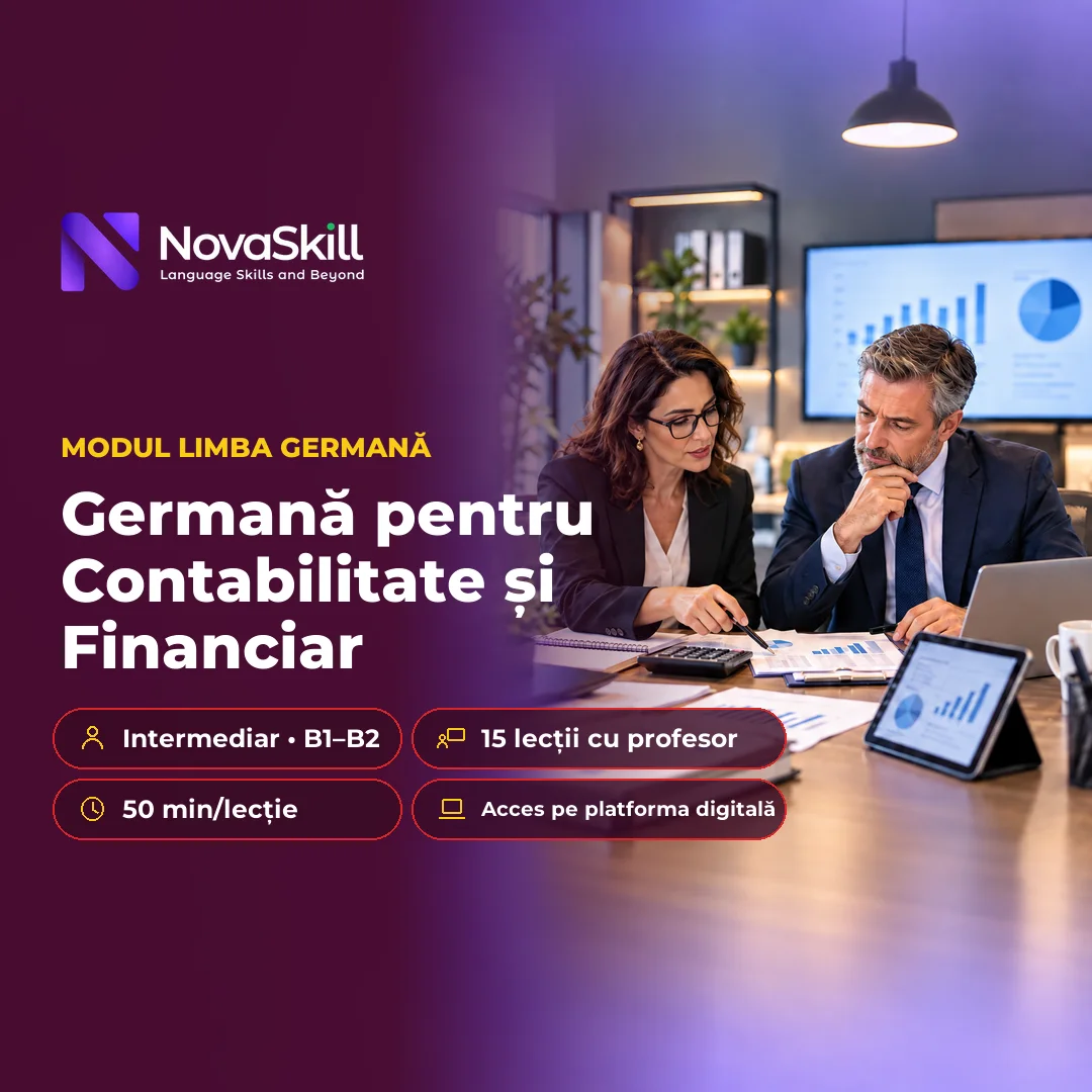 Coperta modulului Germană pentru Contabilitate și Financiar, nivel B1–B2